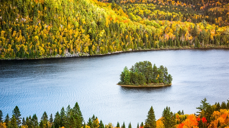 拉莫里斯国家公园中的Wapizagonke湖区，加拿大魁北克 