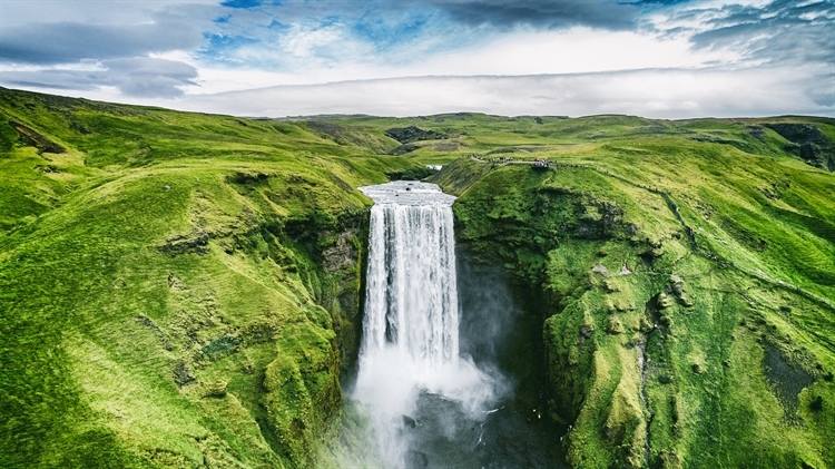 斯科加瀑布，冰岛 