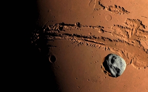火星上的峡谷系统-水手号峡谷地区上的小行星 
