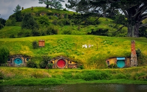 新西兰北岛 ，马塔马塔附近的霍比特人村