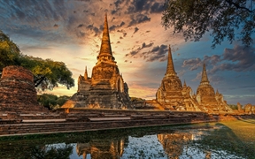 大城历史公园中的帕喜善佩寺，泰国大城府 