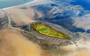 Norderoog岛的鸟瞰图，瓦登海域的北弗里西亚群岛中