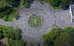 美国纽约 ，华盛顿广场公园鸟瞰图