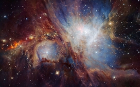 从神鹰I号望远镜拍摄到的猎户座大星云的红外图像 
