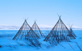 挪威芬马克 ，萨米帐篷的结构