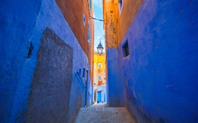 摩洛哥 ，舍夫沙万的蓝色墙壁
