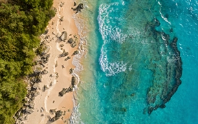 百慕大马利海滩鸟瞰图 