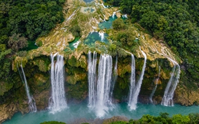 墨西哥 ，圣路易斯波托西州的Tamul瀑布