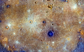 水星 ，卡洛里盆地的合成全彩图