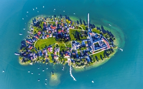 基姆湖上的淑女岛，德国巴伐利亚州 
