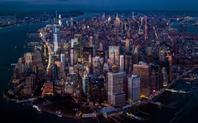 曼哈顿鸟瞰图，纽约市，美国 