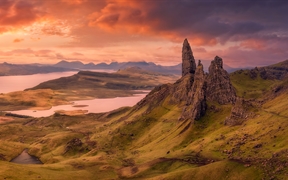 斯托尔，斯凯岛上展露的岩石尖峰，苏格兰，英国 